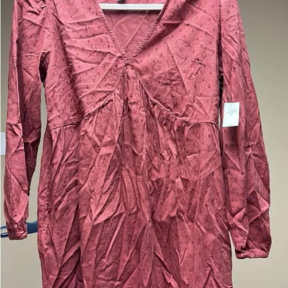 Old Navy Red Sundress with Long Sleeves